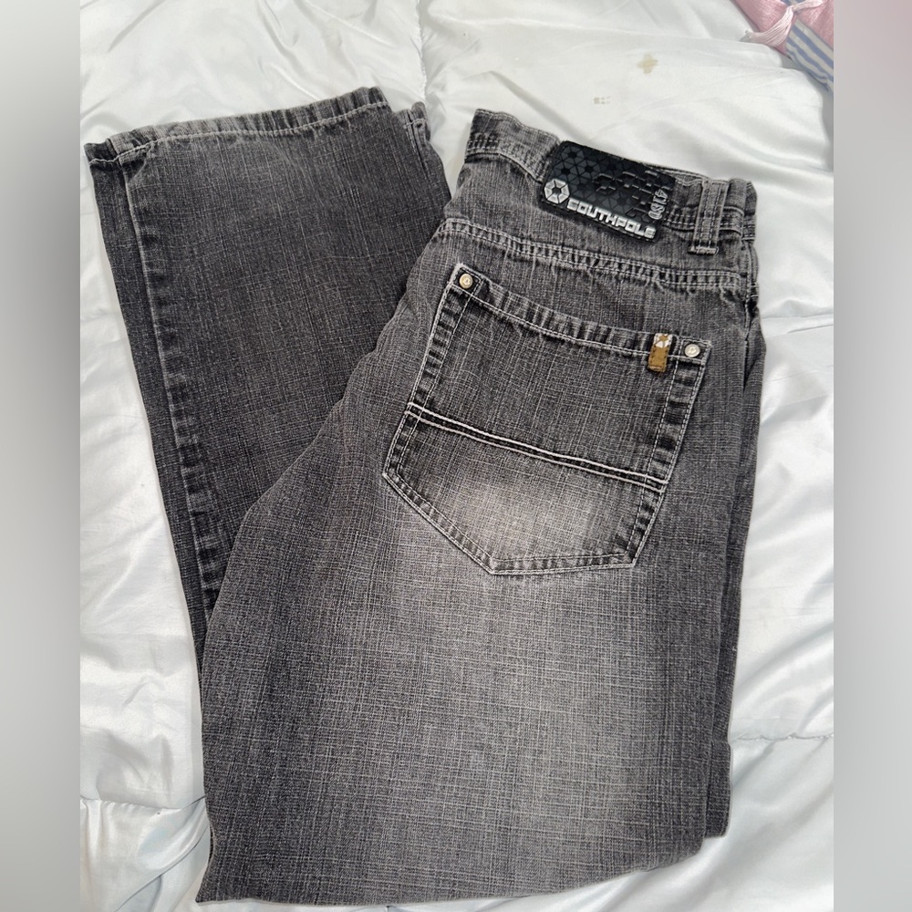 South Pole Black/charcoal grey baggy Jeans for Men Y2K hip hop style loose